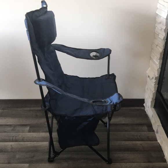 Everyday Essentials Navy Blue Outdoor High Back Chair with Cushioned Headrest - Picture 3 of 11